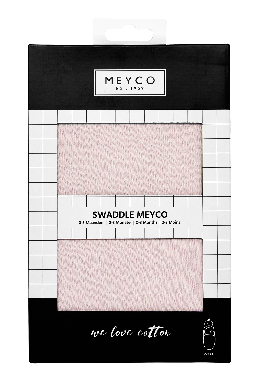 SwaddleMeyco inbakerdoek Uni - light pink - 0-3 maanden