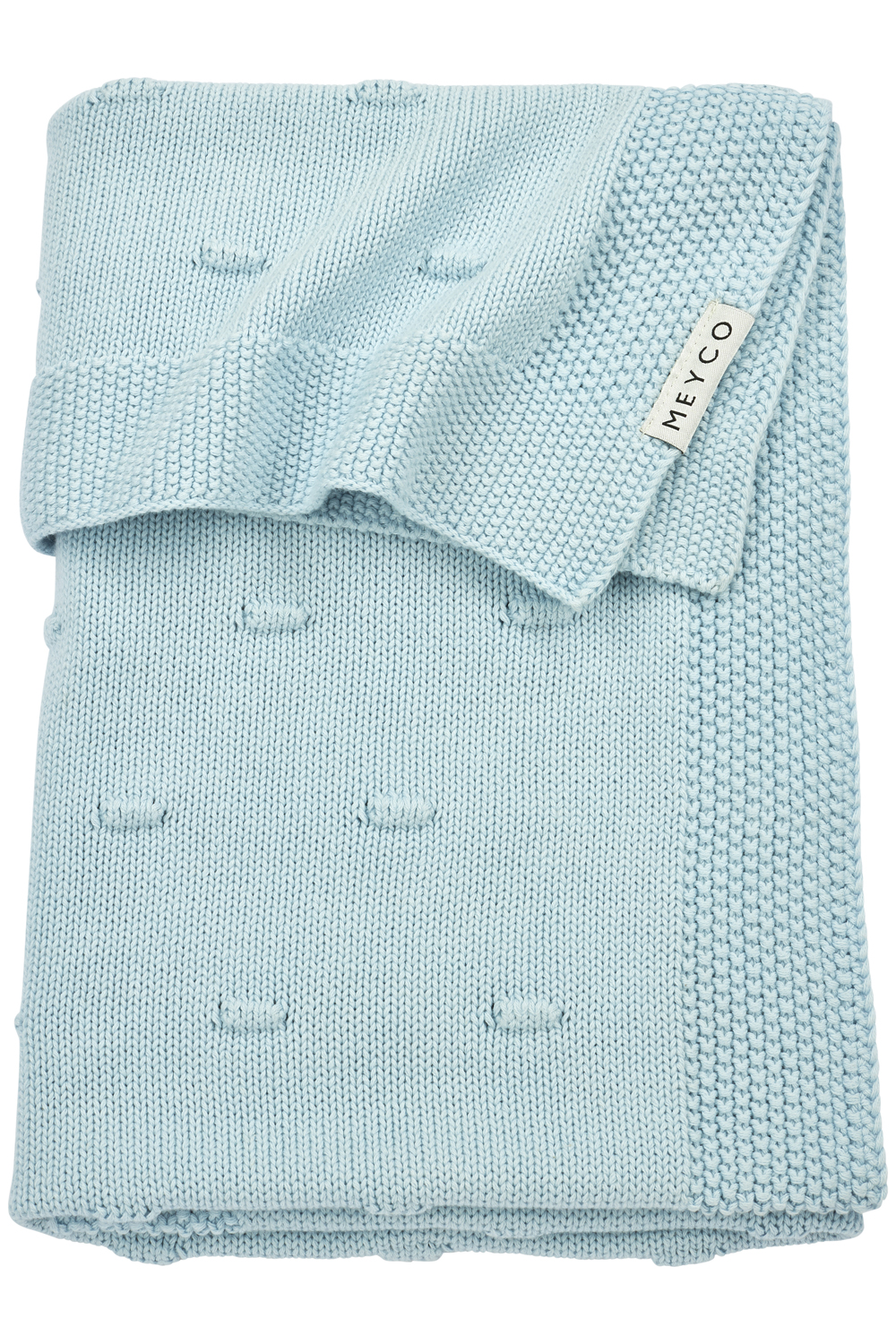 Crib bed blanket Knots - light blue - 75x100cm