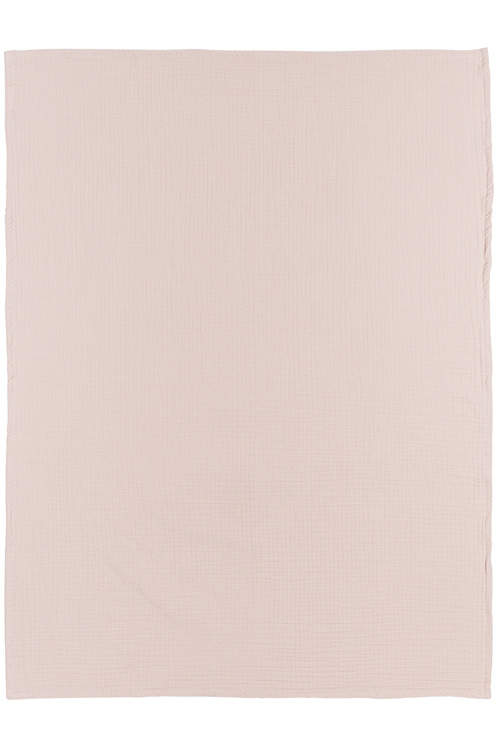 Cot bed sheet pre-washed muslin Uni - soft pink - 100x150cm