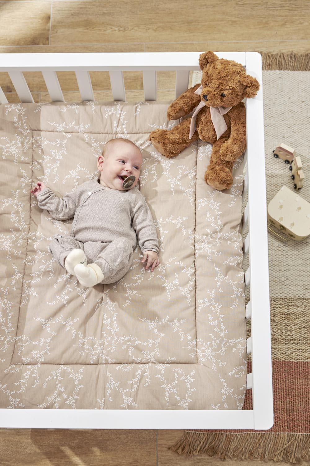 Playpen mattress Branches - sand - 80x100cm