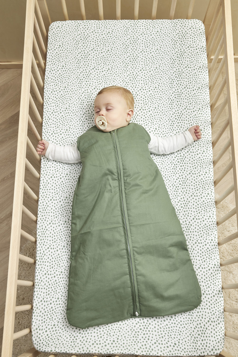 Baby slaapzak gevoerd Uni - forest green - 90cm