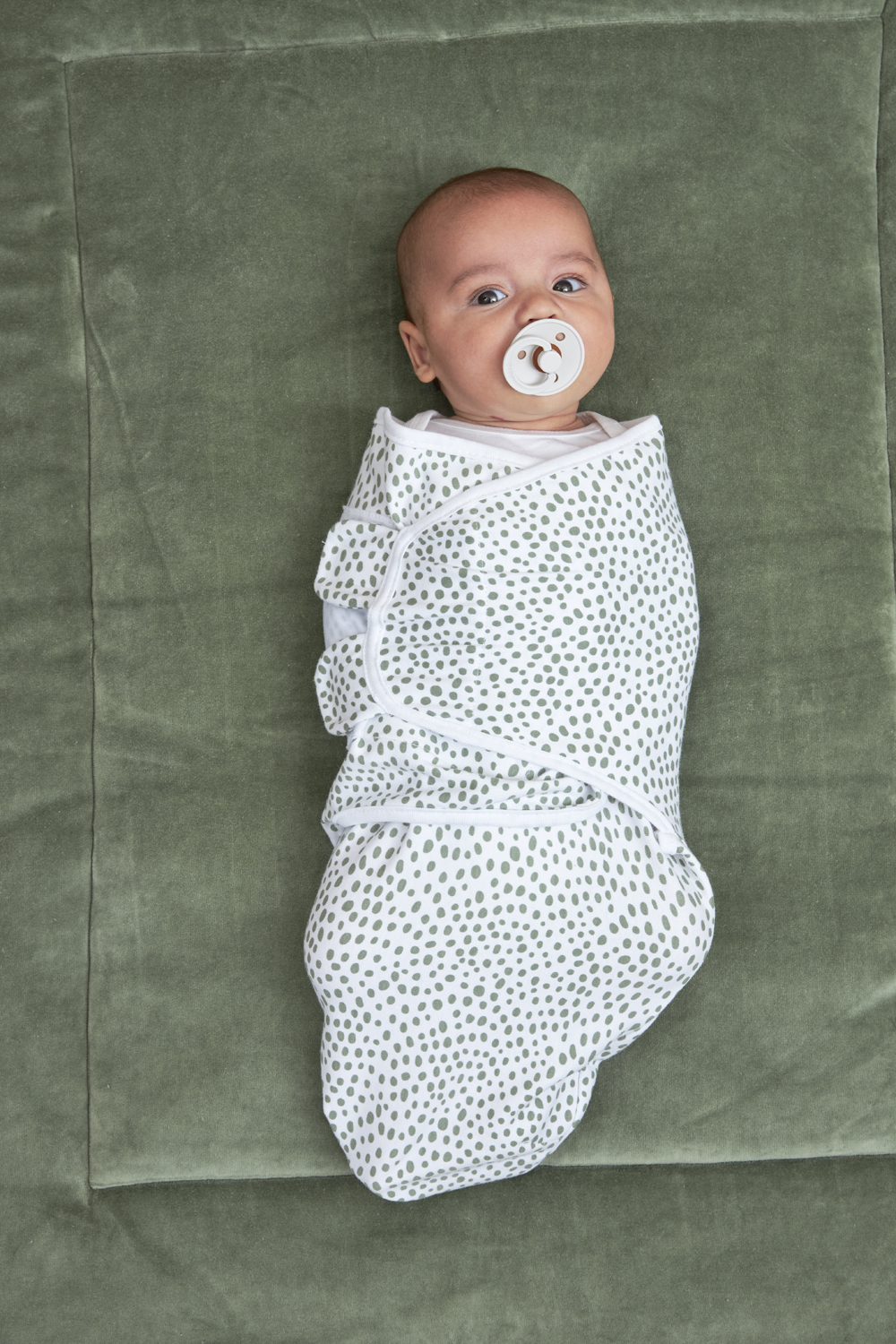 Playpen mattress Knit Basic velvet - forest green - 77x97cm