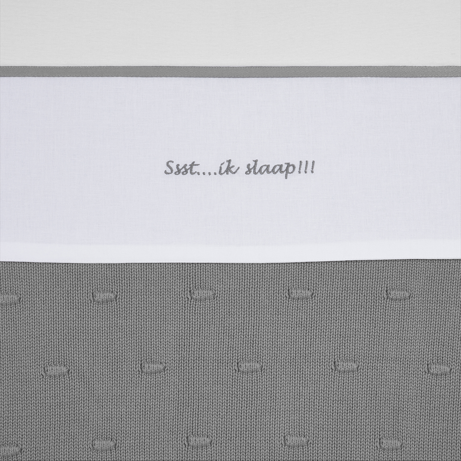 Crib sheet Ssst...ik slaap!! - grey - 75X100cm