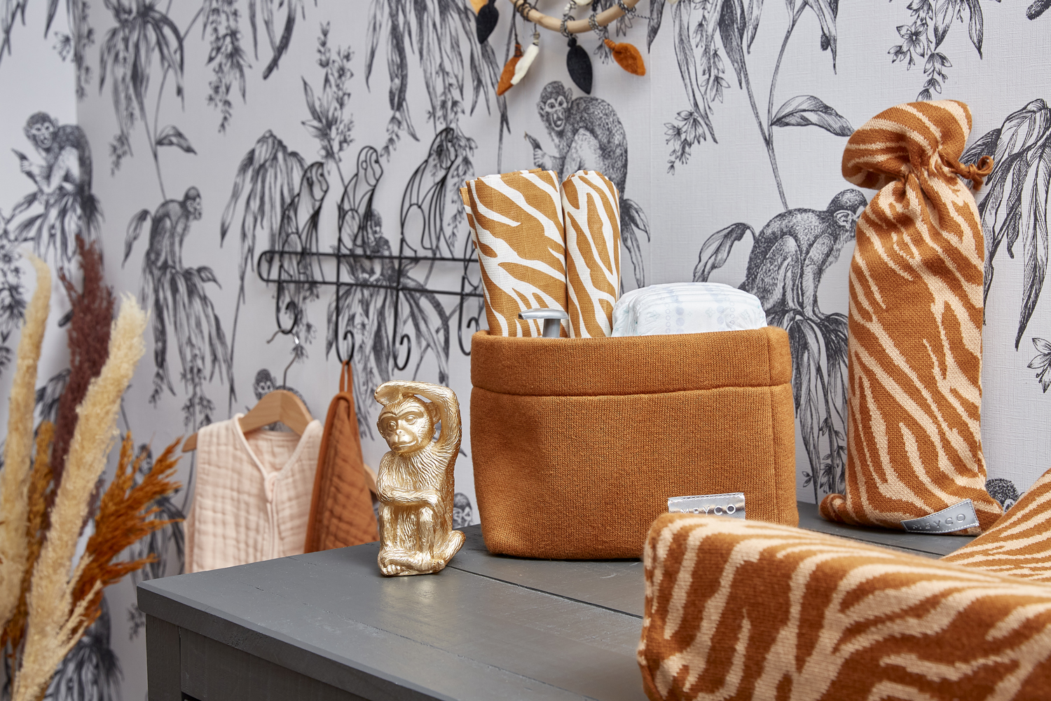 Hydrofiele doeken 3-pack Zebra - camel - 70x70cm