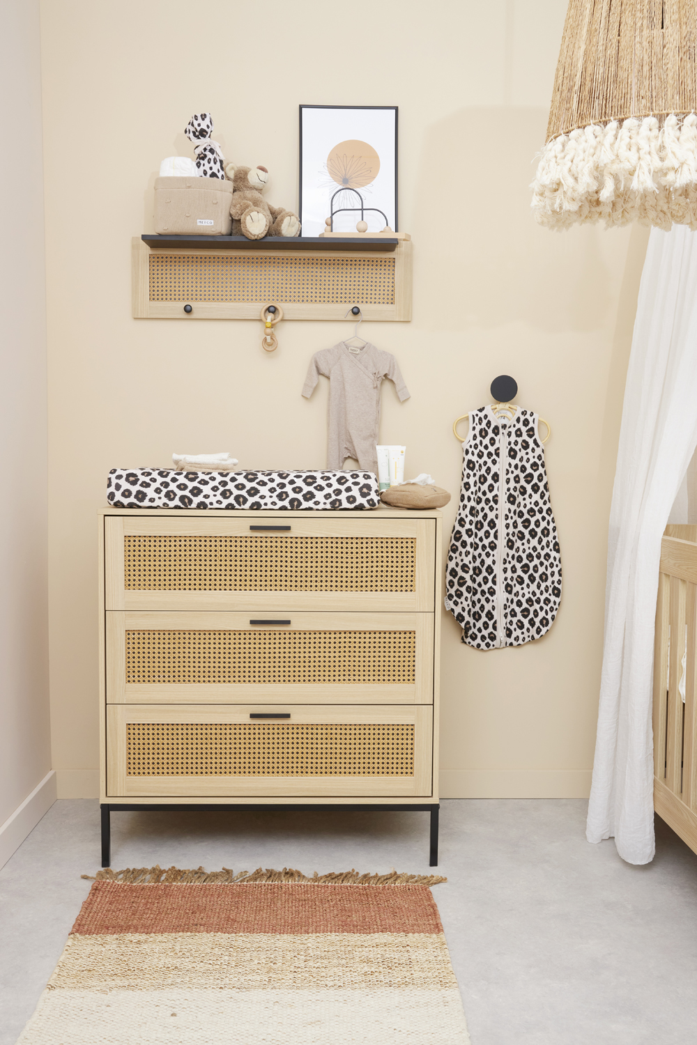 Baby zomerslaapzak rond Leopard - sand melange - 74cm - 0.5 TOG
