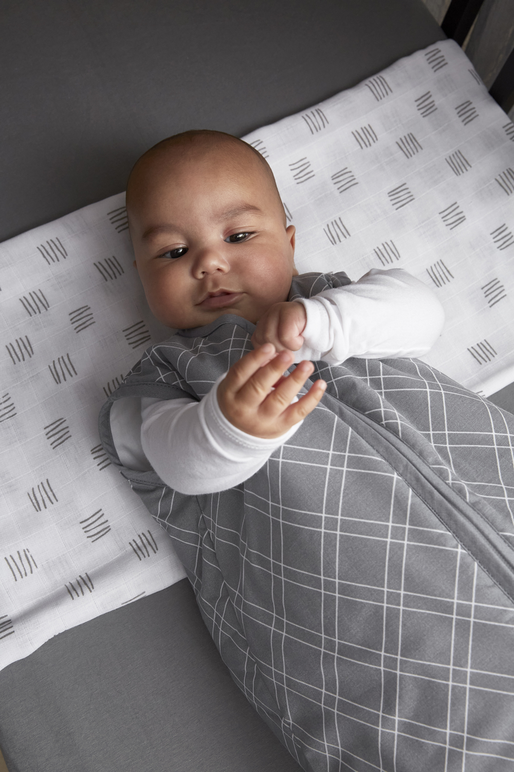 Baby slaapzak gevoerd Double Diamond - grey - 70cm