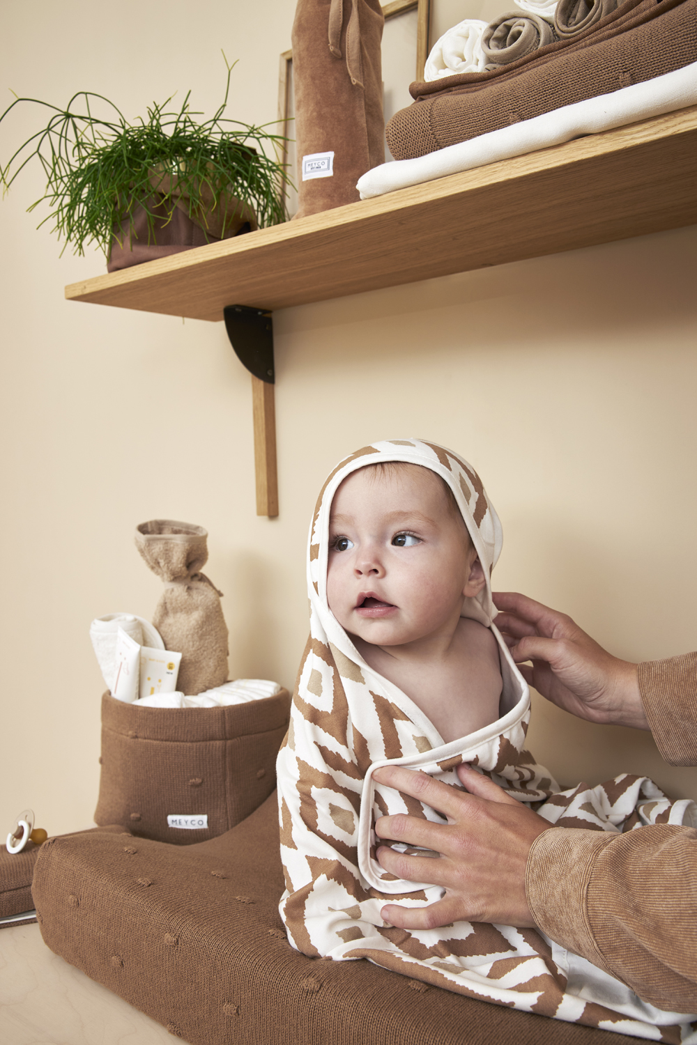 Nursery basket Mini Knots - toffee - Small