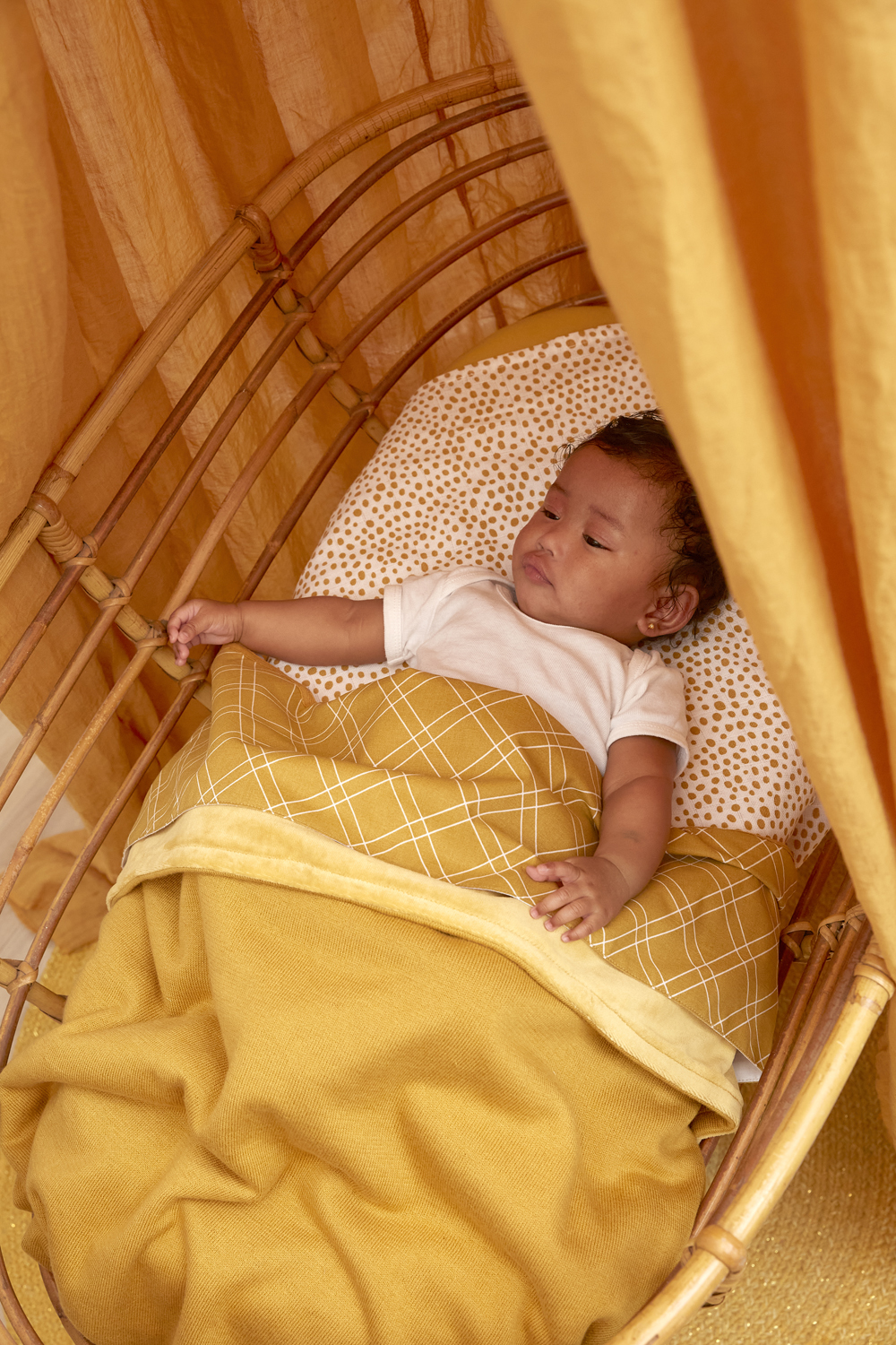 Bettlaken Wiege Double Diamond - honey gold - 75x100cm - 0.3 TOG