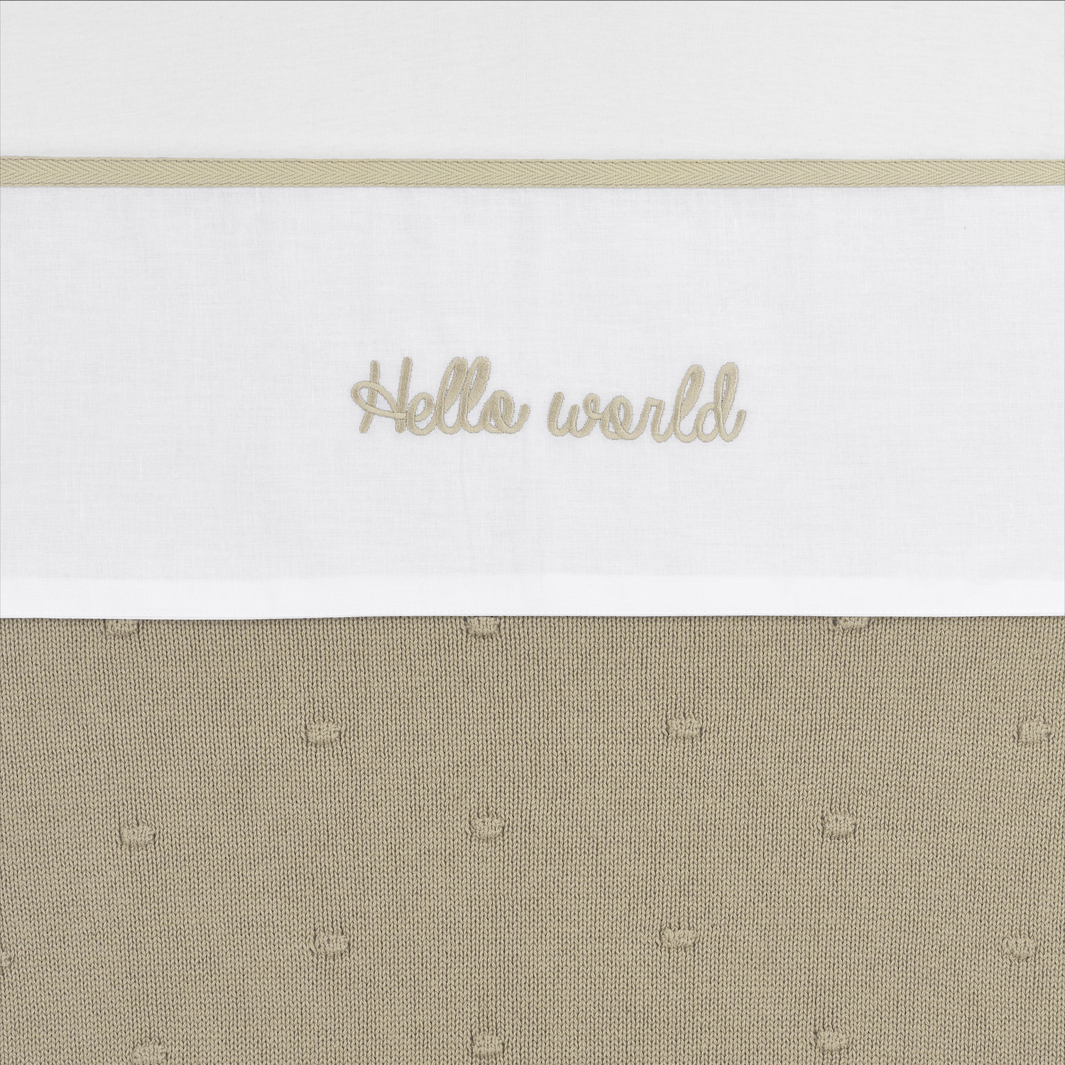 Cot bed sheet Hello World - sand - 100x150cm