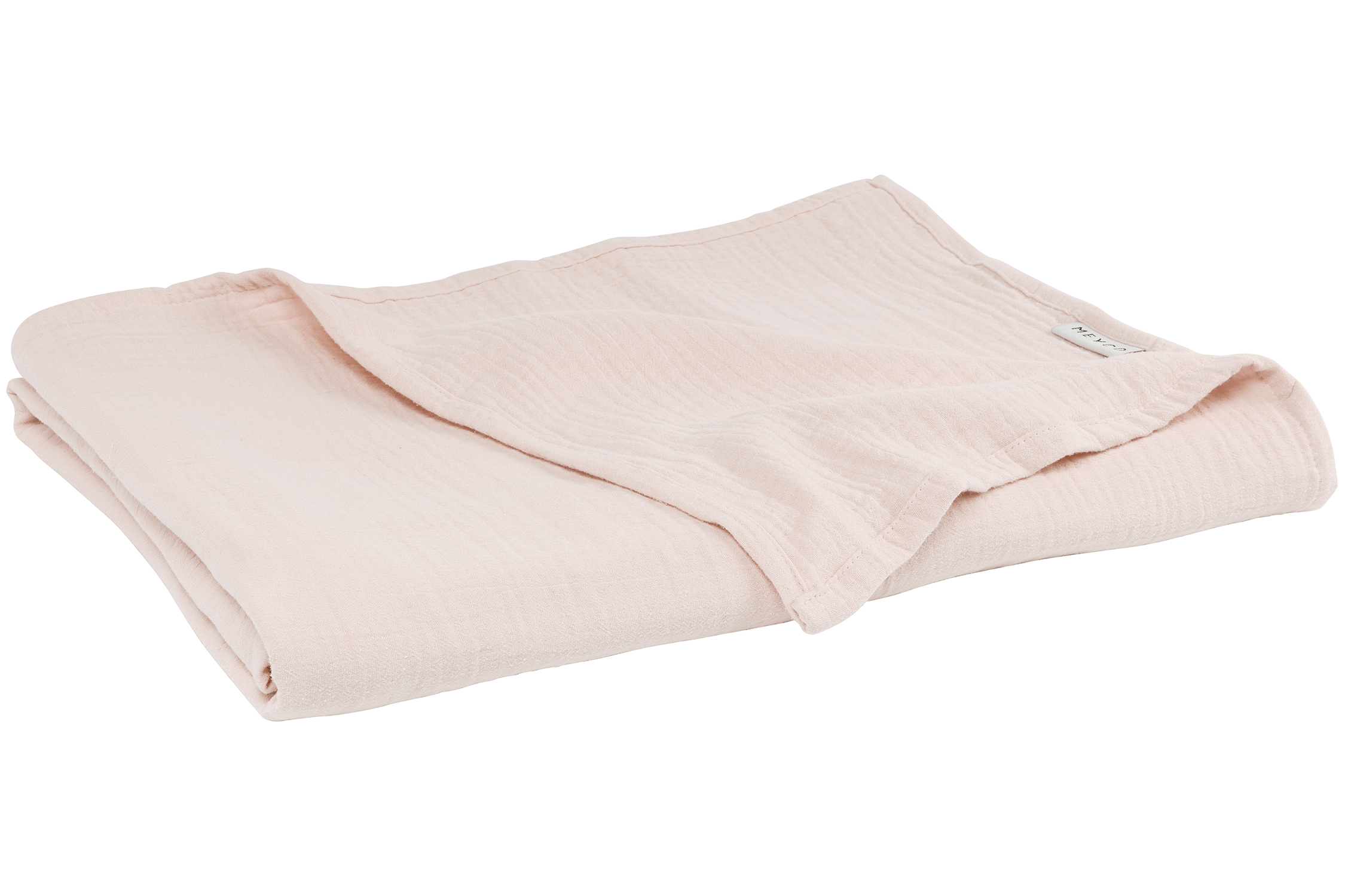 Blanket pre-washed muslin Uni - soft pink - 140x200cm