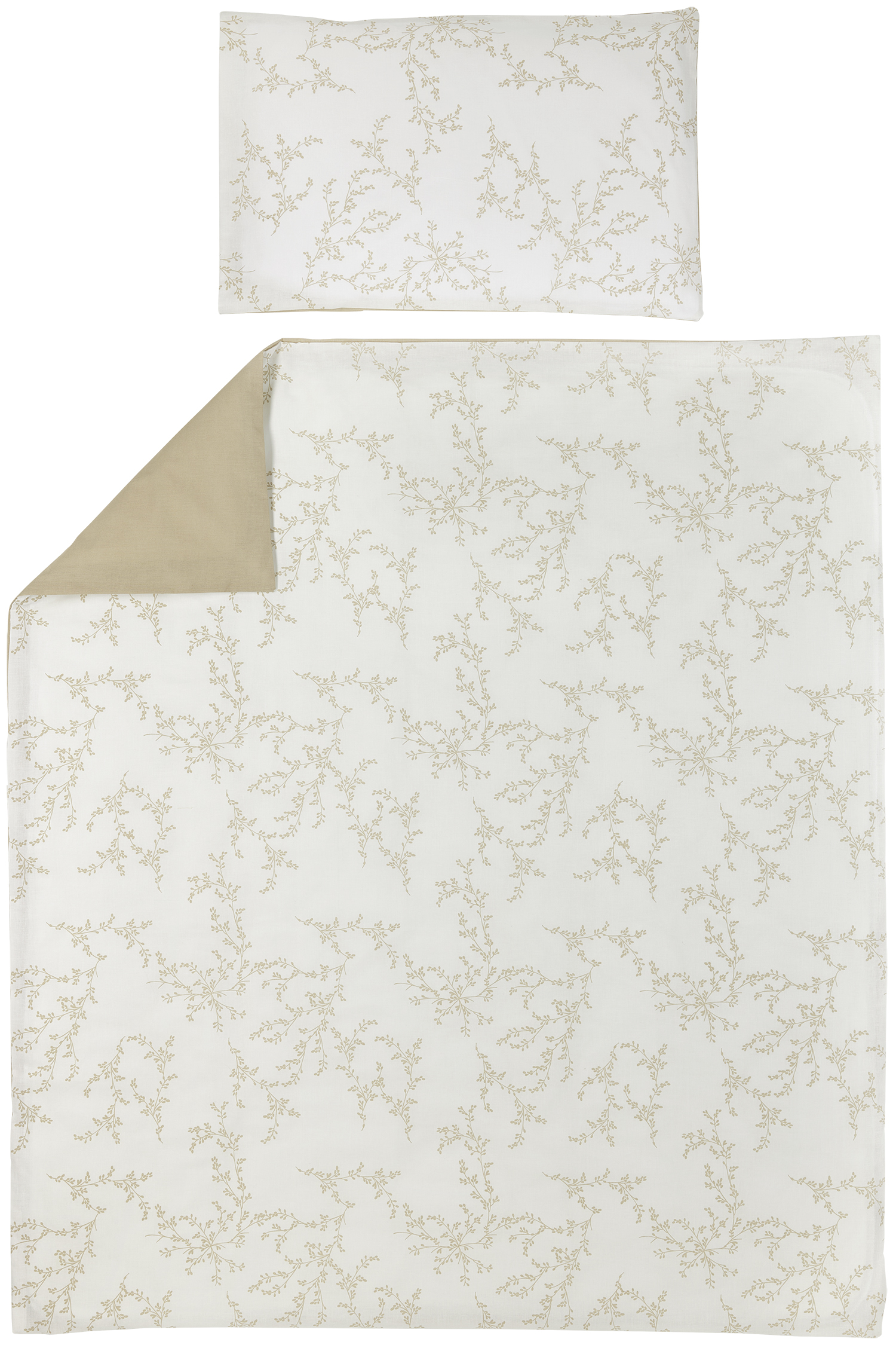 Bettwäsche + Kopfkissenbezug Kinderbett Branches - sand - 100x135cm