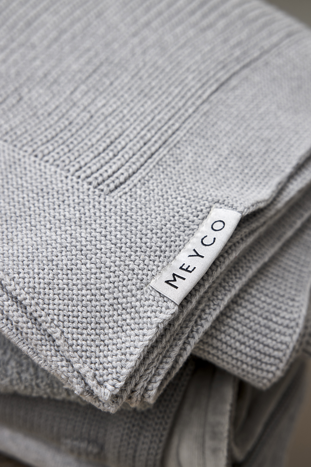 Crib bed blanket Rib - grey melange - 75x100cm