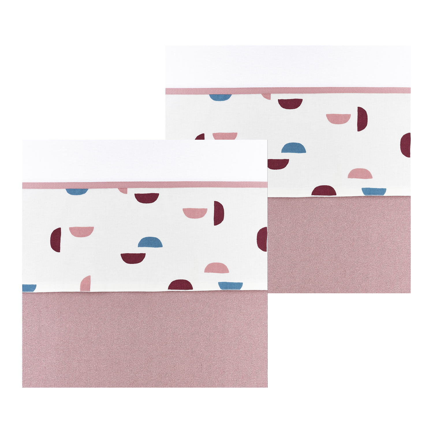 Crib sheet 2-pack Shapes - lilac - 75X100cm